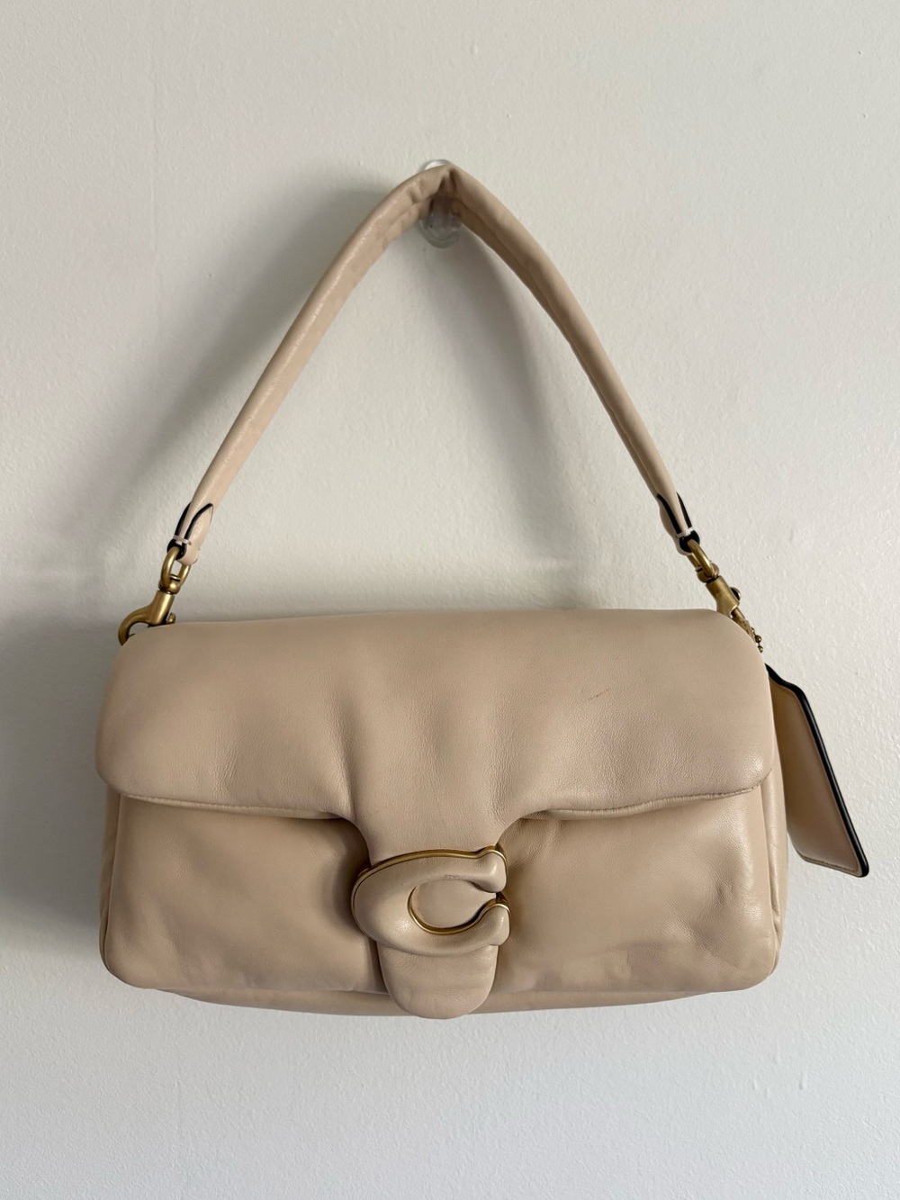 Coach Pillow Tabby 26 Leather Shoulder Bag in Ivory
